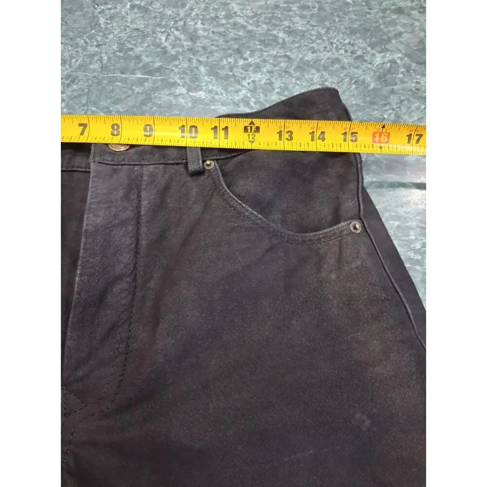 Gipsy Mens Genuine Leather Suede Nubuck Trousers Biker Motorcycle Pants 30 X 31 - Picture 9 of 13